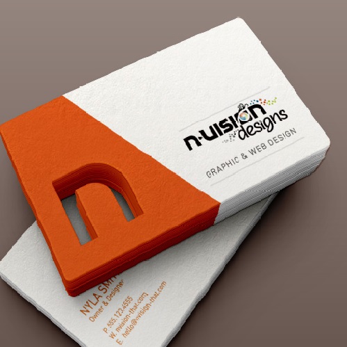 die cut business card