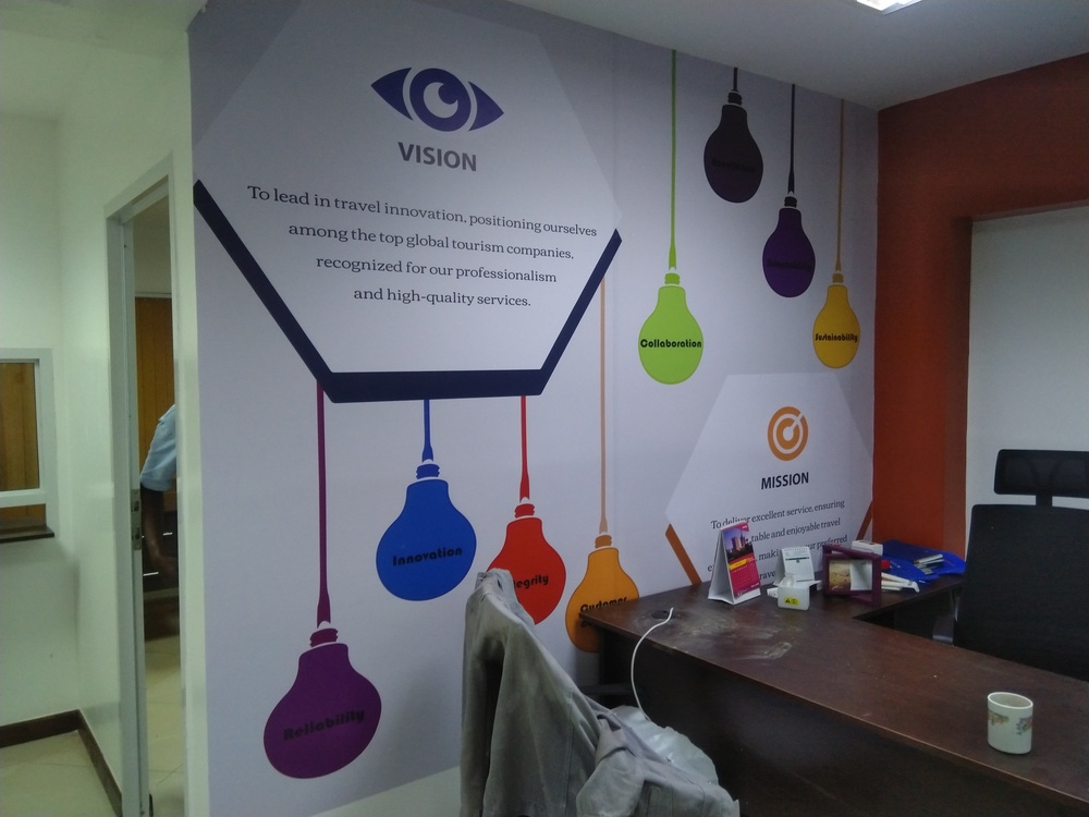Waterproof vinyl wall stickers for offices in Kenya – durable and easy to apply
